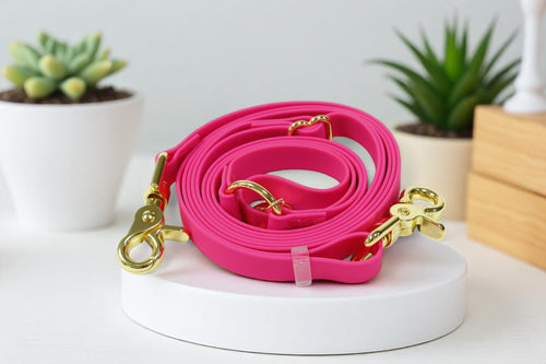 Wagged 4-in-1 Convertible Hands Free All Weatherproof Dog Leash | Pink